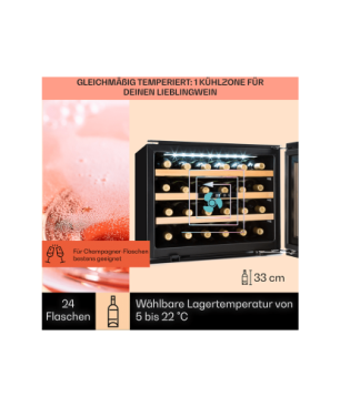 KLARSTEIN Vinsider 24D Weinkühlschrank (EEK G, Silber)