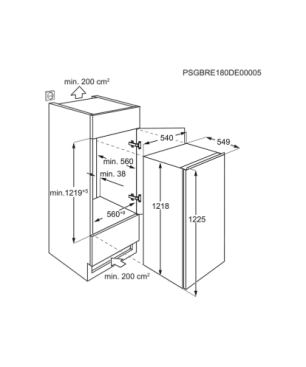 AEG SFE712FAAS Kühlschrank (F, 1218 mm hoch, Weiß)