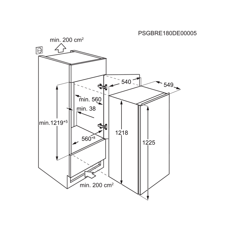 AEG SFE712FAAS Kühlschrank (F, 1218 mm hoch, Weiß) AEG SFE712FAAS Kühlschrank (F, 1218 mm hoch, Weiß)