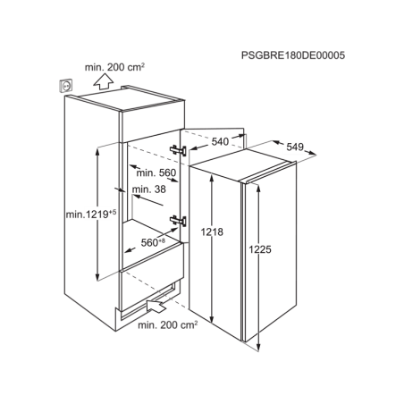 AEG SFE712FAAS Kühlschrank (F, 1218 mm hoch, Weiß)