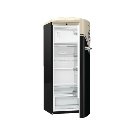 GORENJE OBRB 153 BK Retro Special Edition Kühlschrank (E, 1540 mm hoch, Schwarz)
