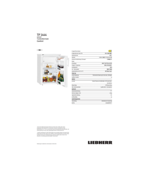 LIEBHERR TP 1760-23 Premium Kühlschrank (E, 850 mm hoch, Weiß)