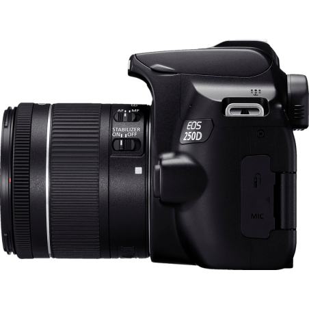 CANON EOS 250D Kit Spiegelreflexkamera, 24,1 Megapixel, 18-55 mm Objektiv (IS, STM, EF-S), Touchscreen Display