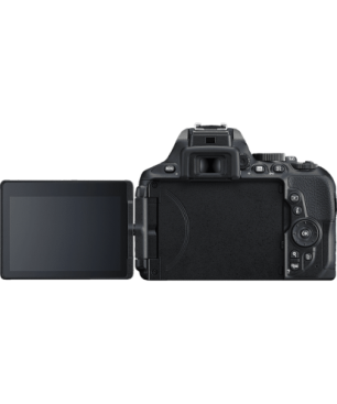NIKON D5600 Kit Spiegelreflexkamera, 24,2 Megapixel, 18-55 mm Objektiv (AF-P, DX, VR), Touchscreen Display, WLAN, Schwarz