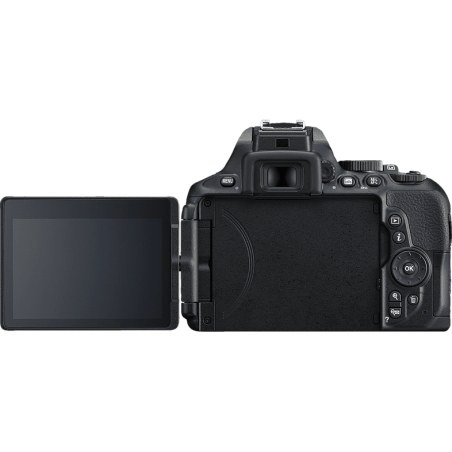 NIKON D5600 Kit Spiegelreflexkamera, 24,2 Megapixel, 18-55 mm Objektiv (AF-P, DX, VR), Touchscreen Display, WLAN, Schwarz