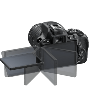 NIKON D5600 Kit Spiegelreflexkamera, 24,2 Megapixel, 18-55 mm Objektiv (AF-P, DX, VR), Touchscreen Display, WLAN, Schwarz