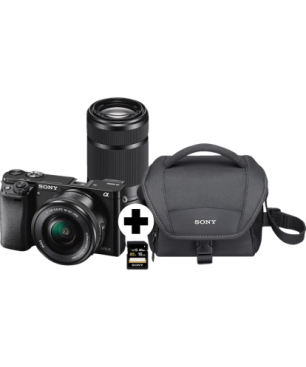 SONY Alpha 6000 KIT (ILCE-6000L) + Tasche + Speicherkarte Systemkam.