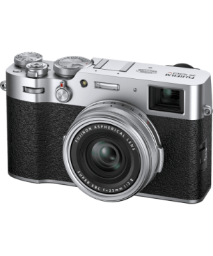 FUJIFILM X100V Kompaktkamera Silber, Festbrennweite opt. Zoom, LC, WLAN