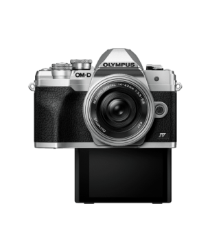 OLYMPUS OM-D E-M10 Mark IV Pancake Kit, 14-42mm F3.5-5.6, kompakte Selfie Systemkamera , 7,6 cm Display Touchscreen, WLAN