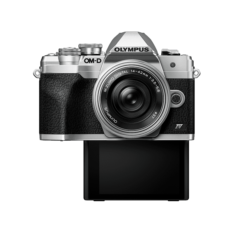 OLYMPUS OM-D E-M10 Mark IV Pancake Kit, 14-42mm F3.5-5.6, kompakte Selfie Systemkamera , 7,6 cm Display Touchscreen, WLAN