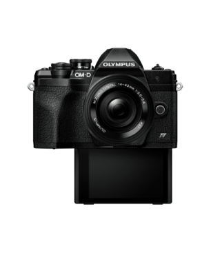 OLYMPUS OM-D E-M10 Mark IV Pancake Kit, 14-42mm F3.5-5.6, kompakte Selfie Systemkamera , 7,6 cm Display Touchscreen Schwarz