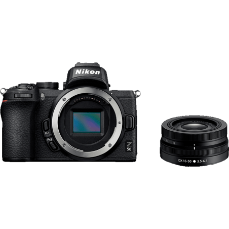 NIKON Z 50 Kit Systemkamera mit Objektiv 16-50 mm , 8 cm Display Touchscreen, Schwarz