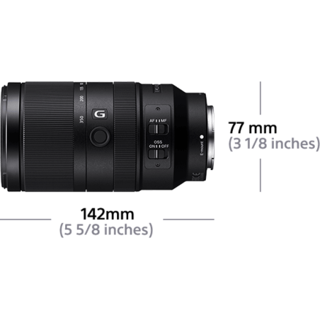 SONY SEL70350G 70 mm - 350 mm f/4.5-6.3 G-Lens, ED, ASPH, OSS, FHB, Circulare Blende, DMR