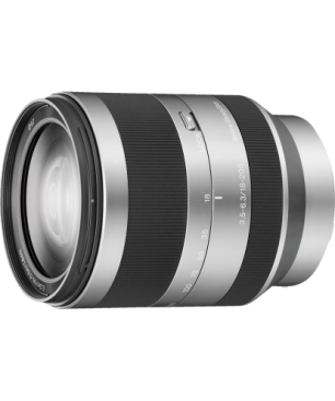 SONY SEL18200 18 mm - 200 mm f/3.5-6.3 OSS, ASPH, Circulare Blende (Objektiv für Sony E-Mount, Silber)