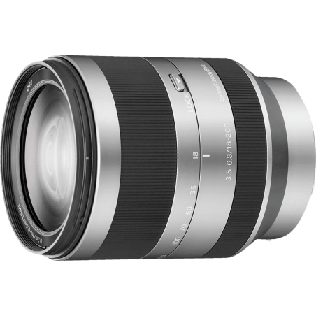 SONY SEL18200 18 mm - 200 mm f/3.5-6.3 OSS, ASPH, Circulare Blende (Objektiv für Sony E-Mount, Silber)