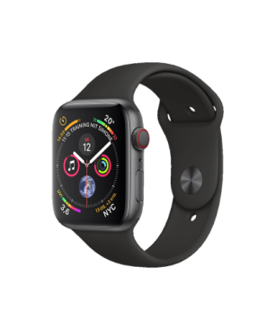 APPLE Watch Series 4 (GPS + Cellular) 40 mm Smartwatch Aluminium Kunststoff, 130-200 mm, Armband: Schwarz, Gehäuse: Dunkelgrau