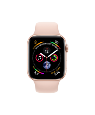APPLE Watch Series 4 (GPS + Cellular) 44mm Smartwatch Aluminium Kunststoff, 140-210 mm, Armband: Sandrosa, Gehäuse: Gold