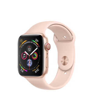 APPLE Watch Series 4 (GPS + Cellular) 44mm Smartwatch Aluminium Kunststoff, 140-210 mm, Armband: Sandrosa, Gehäuse: Gold