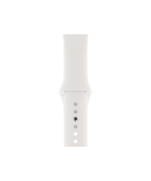 APPLE Watch Series 4 (GPS + Cellular) 44mm Smartwatch Edelstahl Kunststoff, 140-210 mm, Armband: Weiß, Gehäuse: Silber