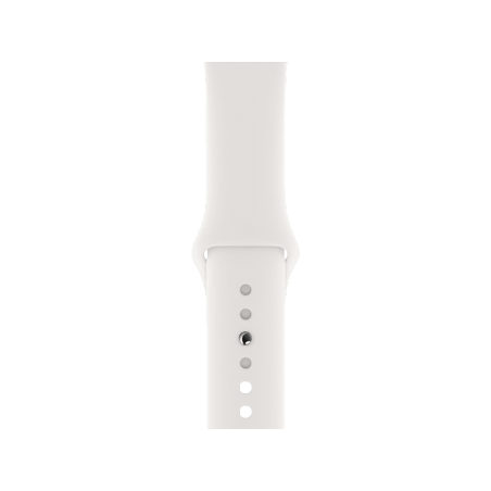 APPLE Watch Series 4 (GPS + Cellular) 44mm Smartwatch Edelstahl Kunststoff, 140-210 mm, Armband: Weiß, Gehäuse: Silber