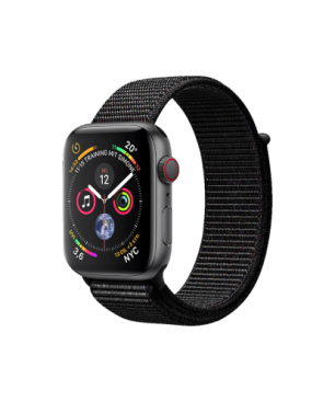 APPLE Watch Series 4 (GPS + Cellular) 40 mm Smartwatch Aluminium gewebtes Nylon, 130-200 mm, Gehäuse: Dunkelgrau