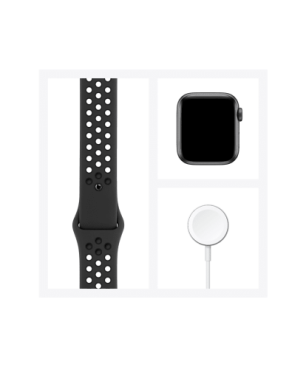 APPLE Watch Series 6 Nike (GPS + Cellular) 40mm Smartwatch Fluorelastomer, 130 - 190 mm, Space Grau/Schwarz