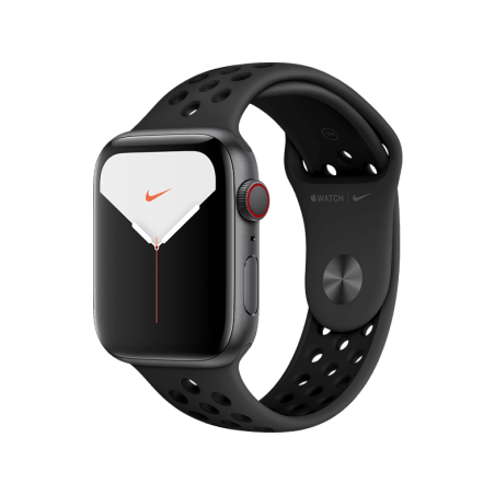APPLE Watch Series 6 Nike (GPS + Cellular) 44mm Smartwatch Fluorelastomer, 140 - 220 mm, Space Grau/Schwarz