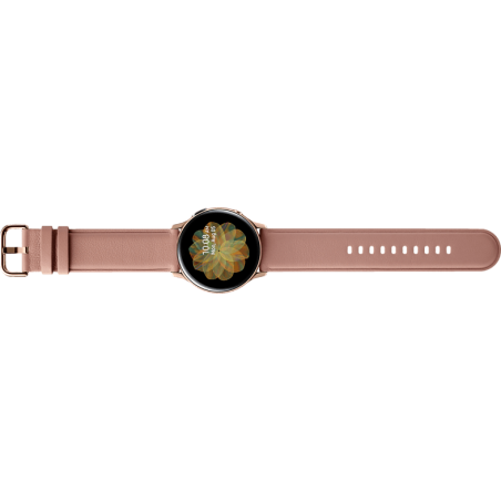 SAMSUNG Galaxy Watch Active2 Stainless Steel 40mm (LTE) GO Smartwatch Edelstahl Echtleder, S/M, Gold