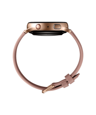 SAMSUNG Galaxy Watch Active2 Stainless Steel 40mm (LTE) GO Smartwatch Edelstahl Echtleder, S/M, Gold