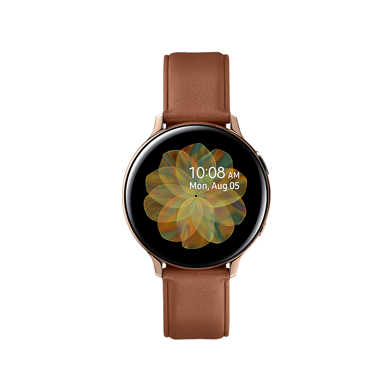SAMSUNG Galaxy Watch Active2 Stainless Steel 44mm GO Smartwatch Edelstahl Echtleder, M/L, Gold SAMSUNG Galaxy Watch Active2 Stainless Steel 44mm GO Smartwatch Edelstahl Echtleder, M/L, Gold