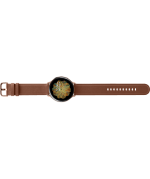SAMSUNG Galaxy Watch Active2 Stainless Steel 44mm GO Smartwatch Edelstahl Echtleder, M/L, Gold