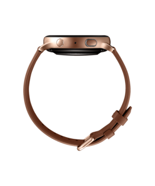 SAMSUNG Galaxy Watch Active2 Stainless Steel 44mm GO Smartwatch Edelstahl Echtleder, M/L, Gold
