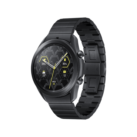 SAMSUNG Galaxy Watch3 Titanium Bluetooth 45 mm Smartwatch Edelstahl Edelstahl, uni, Titan/Black