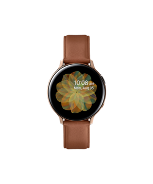 SAMSUNG Galaxy Watch Active2 Stainless Steel 44mm (LTE) GO Smartwatch Edelstahl Echtleder, M/L, Gold
