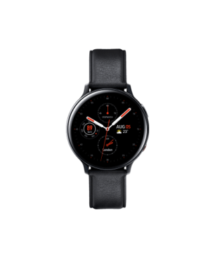 SAMSUNG Galaxy Watch Active2 Stainless Steel 44mm (LTE) BK Smartwatch Edelstahl Echtleder, M/L, Black