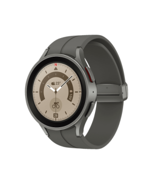 SAMSUNG Galaxy Watch5 Pro BT 45 mm Smartwatch Titan Fluorkautschuk, M/L, Gray Titanium