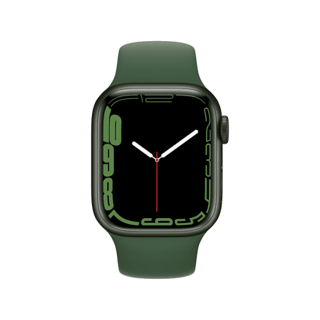 APPLE Watch Series 7 (GPS) 45mm Smartwatch Fluorelastomer, 140 - 220 mm, Armband: Grün, Gehäuse: Grün