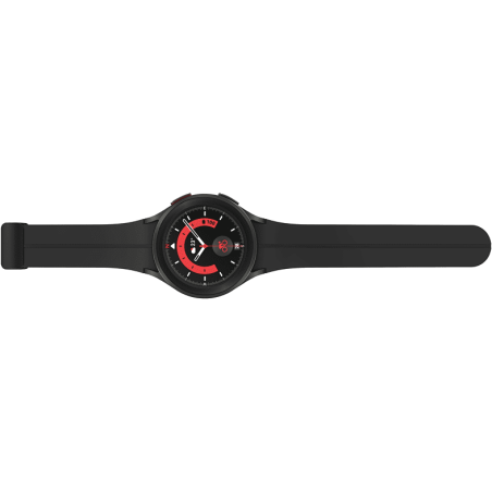 SAMSUNG Galaxy Watch5 Pro LTE 45 mm Smartwatch Titan Fluorkautschuk, M/L, Black Titanium