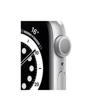 APPLE Watch Series 6 (GPS) 40mm Smartwatch Aluminium Fluorelastomer, 130 - 200 mm, Silber/Weiß
