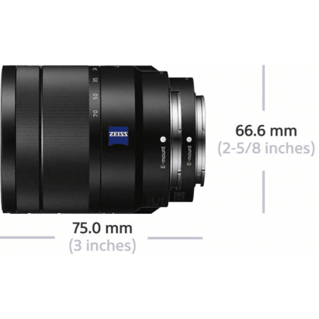 SONY SEL1670Z Zeiss 16 mm - 70 mm f/4.0 OSS, ED, Circulare Blende (Objektiv für Sony E-Mount, Schwarz)