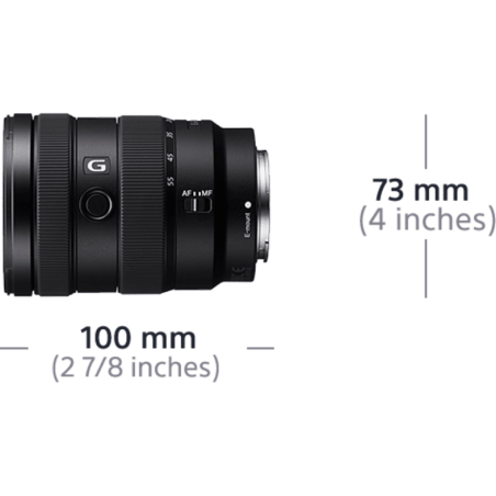 SONY SEL1655G 16 mm - 55 mm f/2.8 G-Lens, ED, AA (Advanced Aspherical), ASPH, FHB, Circulare Blende, DMR
