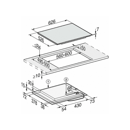 MIELE KM 7210 FR Induktionskochfeld (764 mm breit, 4 Kochfelder)