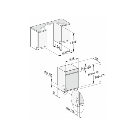 MIELE G 7200 SCi Geschirrspüler (teilintegrierbar, 598 mm breit,