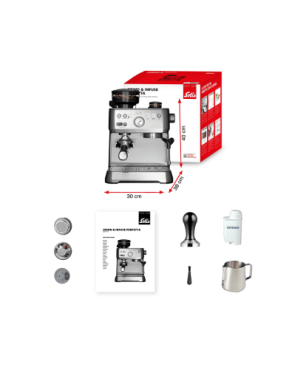 SOLIS OF SWITZERLAND Grind & Infuse Perfetta 1019 Siebträgermaschine Silber