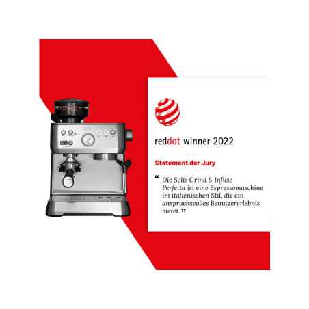 SOLIS OF SWITZERLAND Grind & Infuse Perfetta 1019 Siebträgermaschine Silber
