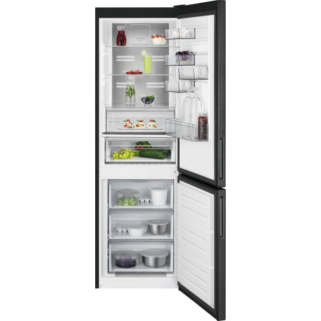 AEG RCB 732 E 5 MB Kühlgefrierkombination (E, 250 kWh, 186 cm hoch, Black Stainless Steel, Seiten dunklegrau)