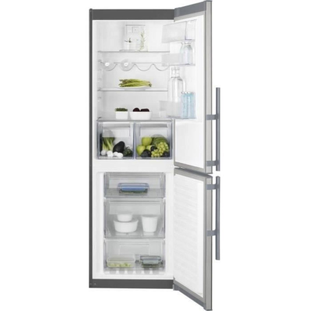 ELECTROLUX LNT4TE33X2 KühlGefrierkombination (E, 185 cm hoch, Silber)