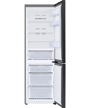 SAMSUNG RL34A6B0D22/EG Bespoke Kühlgefrierkombination (D, 204 kWh, 1850 mm hoch, Clean Black)