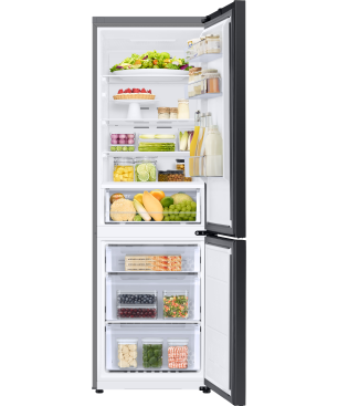 SAMSUNG RL34A6B0D22/EG Bespoke Kühlgefrierkombination (D, 204 kWh, 1850 mm hoch, Clean Black)