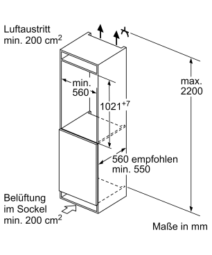 SIEMENS KI32LADF0 iQ500 Kühlschrank (F, 1021 mm hoch, k.A.)